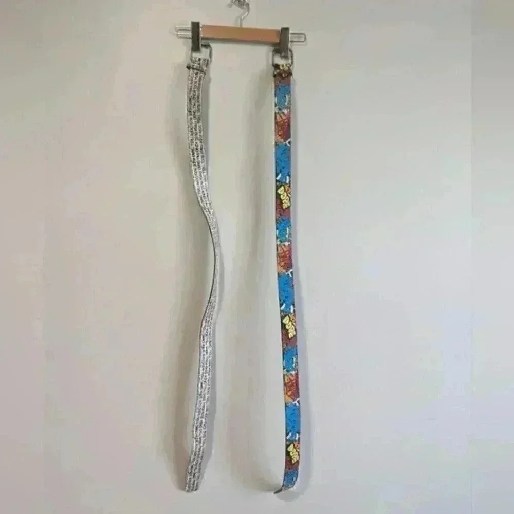 Urban Heritage Skater Graffiti Newspaper Print Faux Leather Belts - Size Large